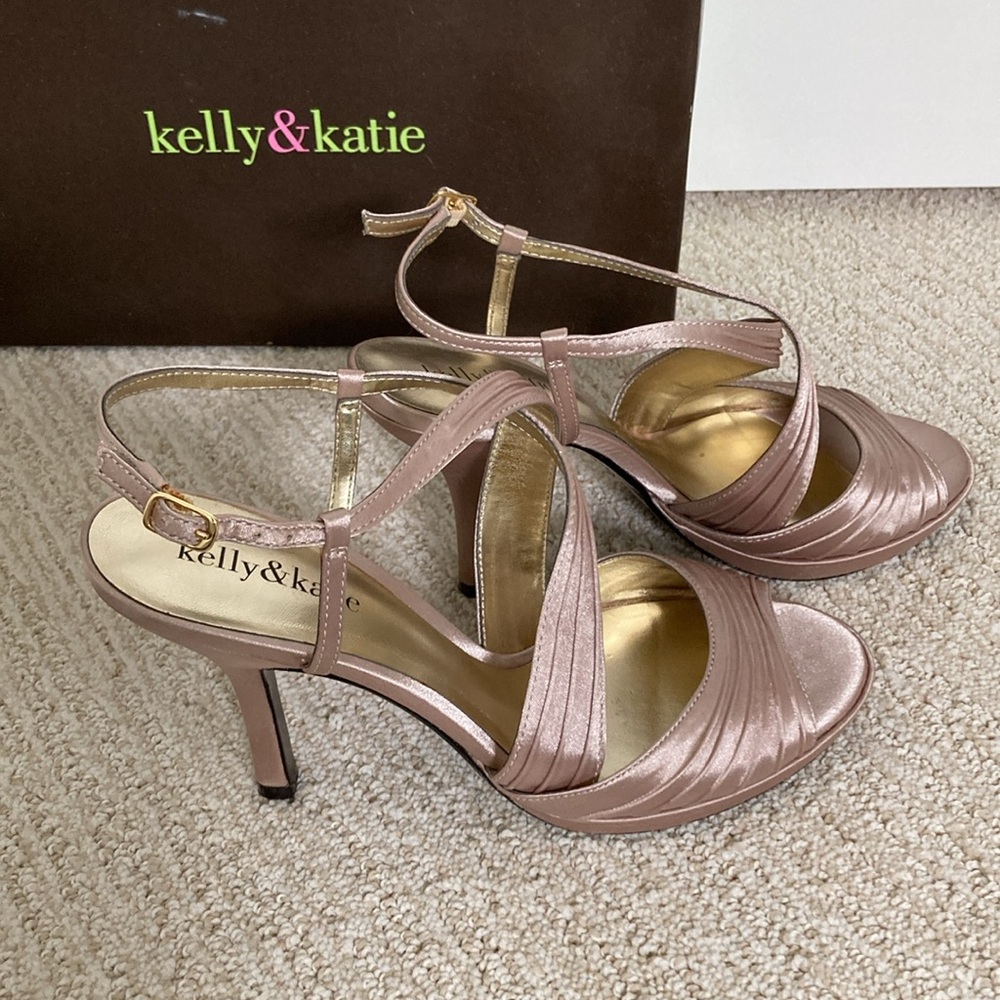 Wide Width Satin Formal Crossover Heels - image 3